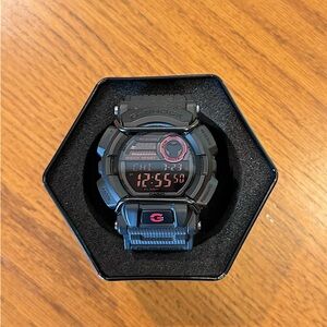 Casio G-Shock Men's Quartz World Time Red Accent Black Resin Module # 3434